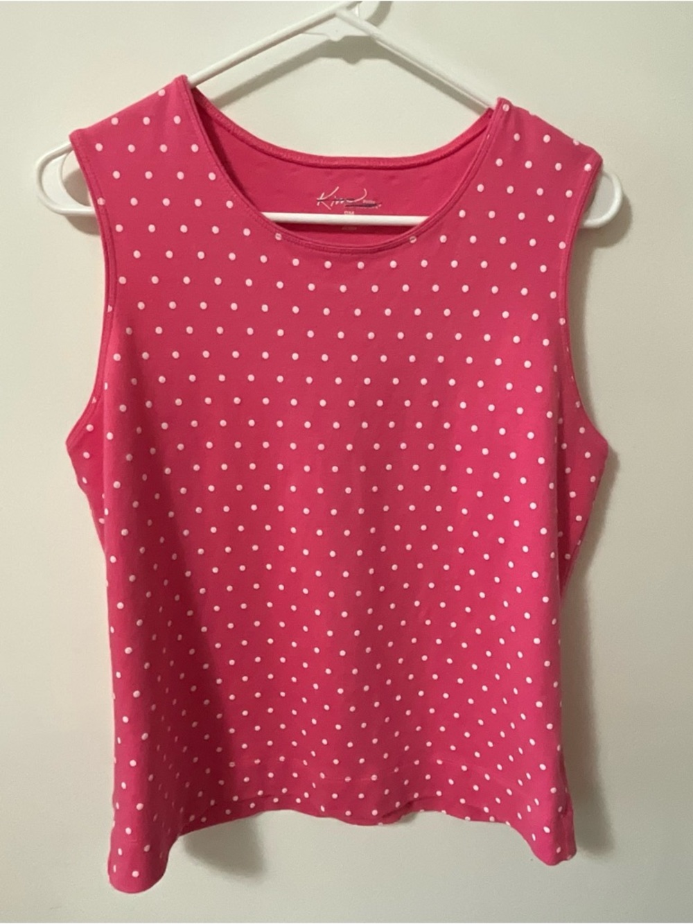 Kim Rogers Pink Polka Dot Sleeveless Tank Petite M